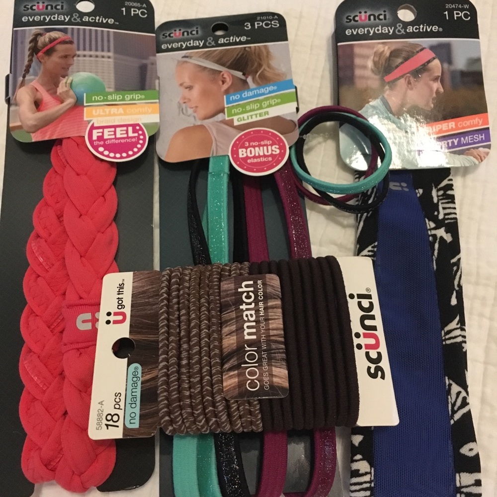4 Pc. Hair Accessory Lot Headbands Hair Ties